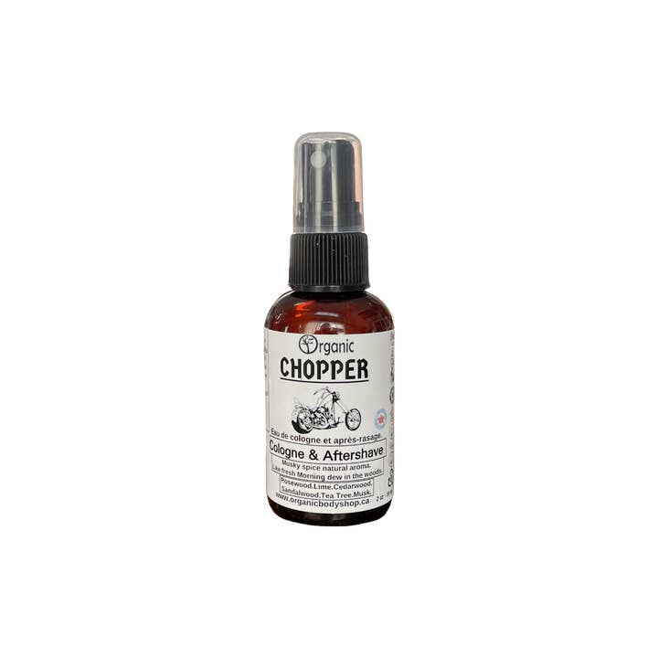 Aftershave Chopper Cologne. Atractivo aroma a acampada junto al fuego. para venta al por mayor de Organic Body Shop