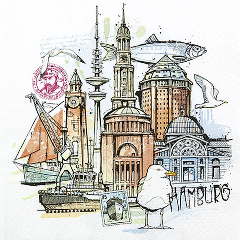 Home Fashion - Carl Dietrich GmbH – wholesale Disposable napkin – Lunch Napkins Hamburg Graphic0