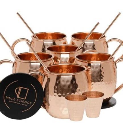 Mule Science Copper Mugs Set of 6 for wholesale by Advanced Mixology