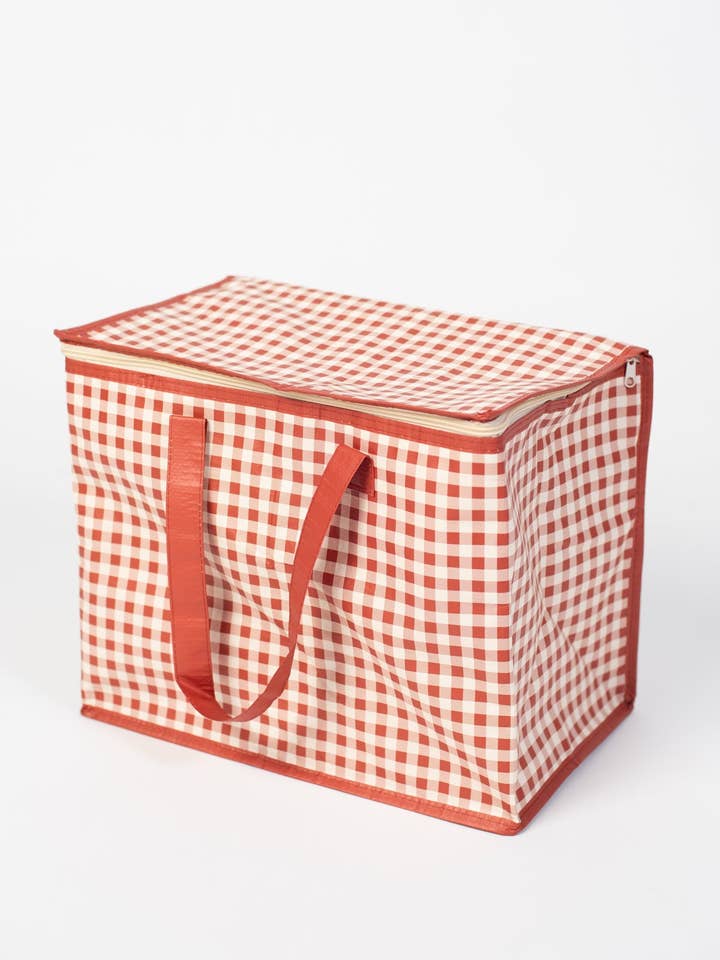 Field Delivery Meal Bag Cooler - Rust Checkered Gingham for wholesale by American Farm Company