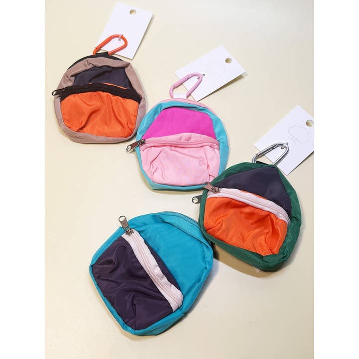 Back Pack Design Pouch with Key Ring for wholesale by Funteze