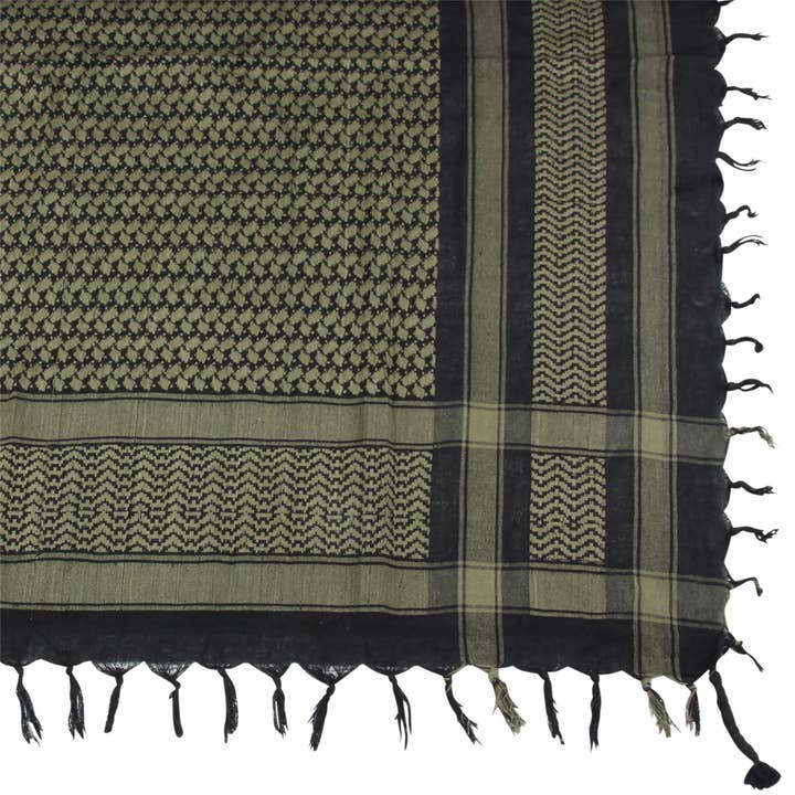 Tribal Trade GmbH - Wholesale Scarf - Unisex - Palituch black green-khaki Kufiya PLO scarf3