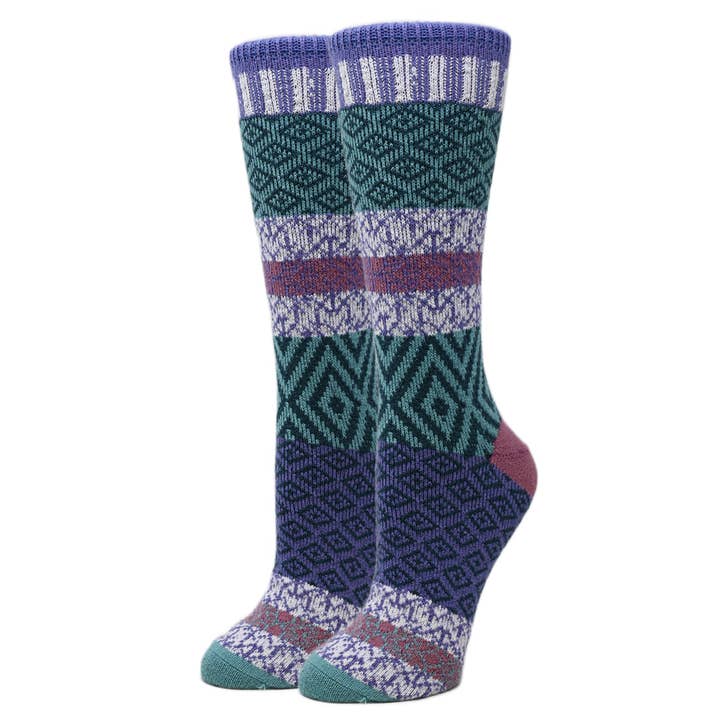 Sophia | Women's Fuzzy Pattern Knit Socks for wholesale by Oooh Yeah/Sock It Up/Oooh Geez Slippers