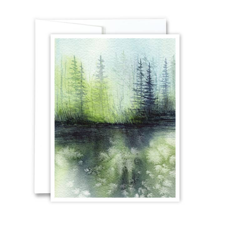 Forest Glow Notecard for wholesale by Green Artist Designs