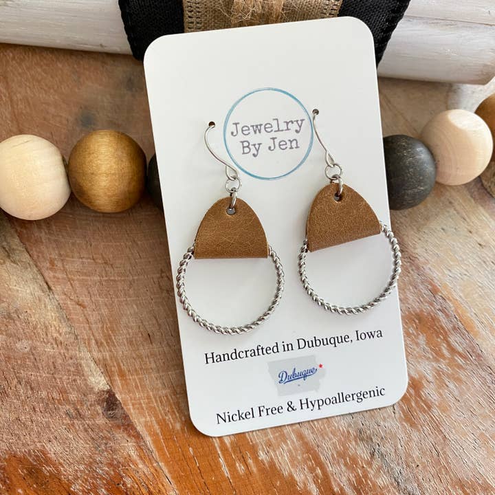 Jewelry By Jen - Wholesale Dangle Earrings - Twisted Hoop Earrings: Caramel1