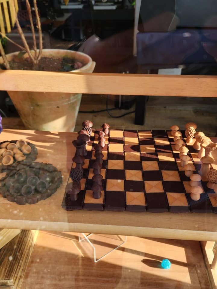 Tablero de Ajedrez de Hongos para venta al por mayor de Clew Bay Leather & 3D Printing