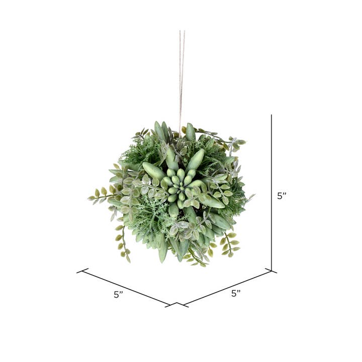 Vickerman 5" Artificial Mixed Gray Green Succulent Ball. for wholesale on Faire