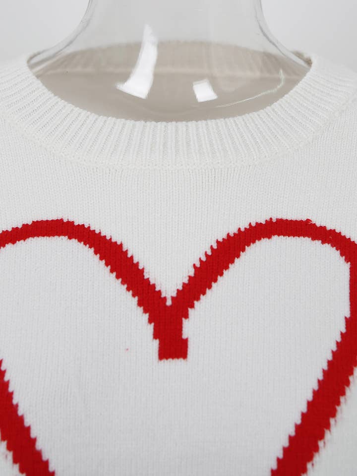 Hope & Sunshine - Wholesale Knit Sweater - Women's - Valentine's Heart Pullover Sweater80