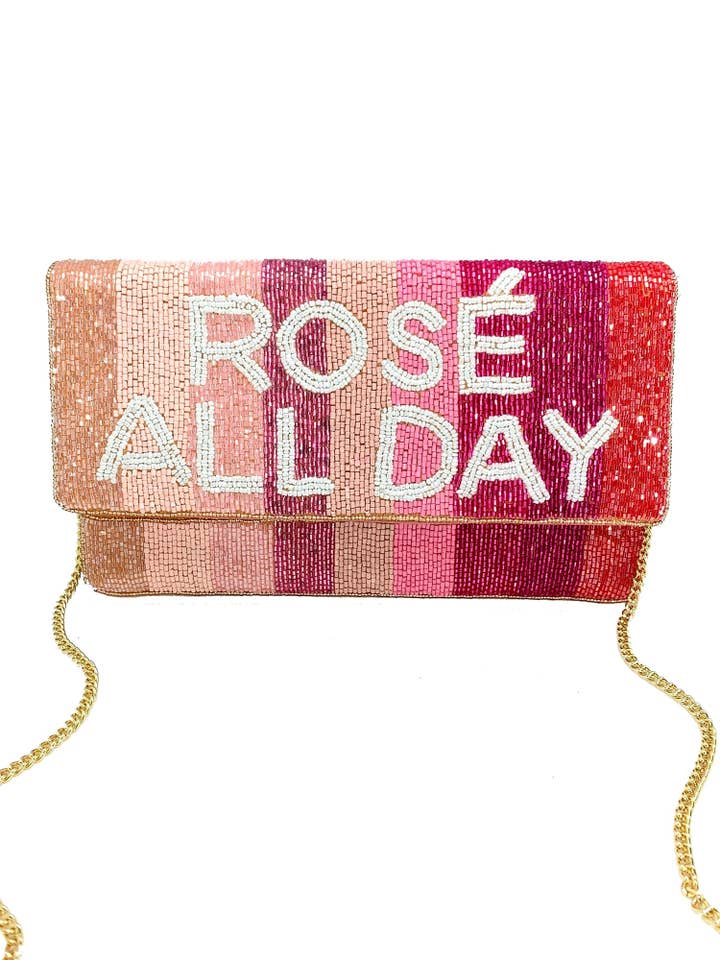 ROSE ALL DAY Beaded Stripes Bag LAC-SS-426 for wholesale by Ole