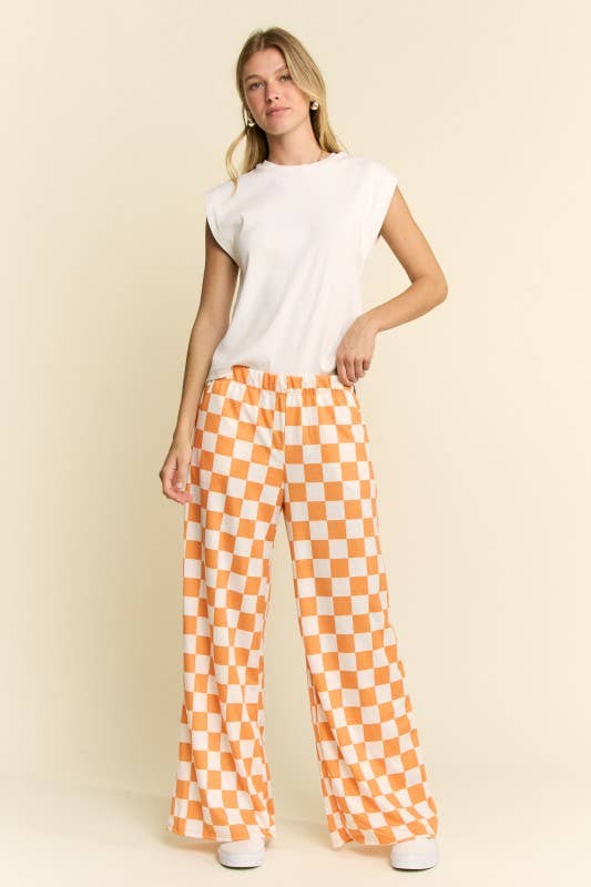 JADE BY JANE - Wholesale Pants - Women's - HIGH WAIST CHECKERED STRAIGHT LEG KNIT PANTS5