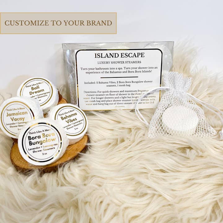 Think Like A Mom - Wholesale Shower Steamer/Bomb - White Label Custom Branded Shower Steamer Gift Set