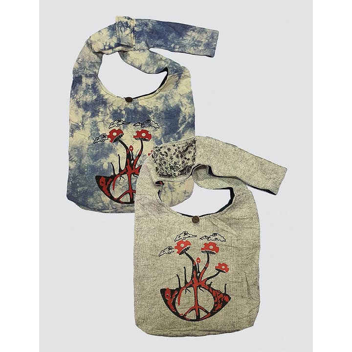 Kathmandu Imports - Wholesale Tote Bag - Women's - Shroom Cotton Hobo Bag (CODE-555)