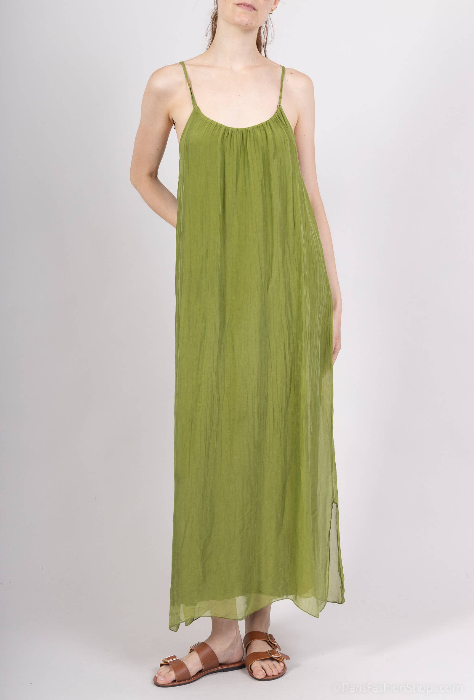 Shyloh - Wholesale Dress - Women's - Long silk dress with adjustable straps 3048026