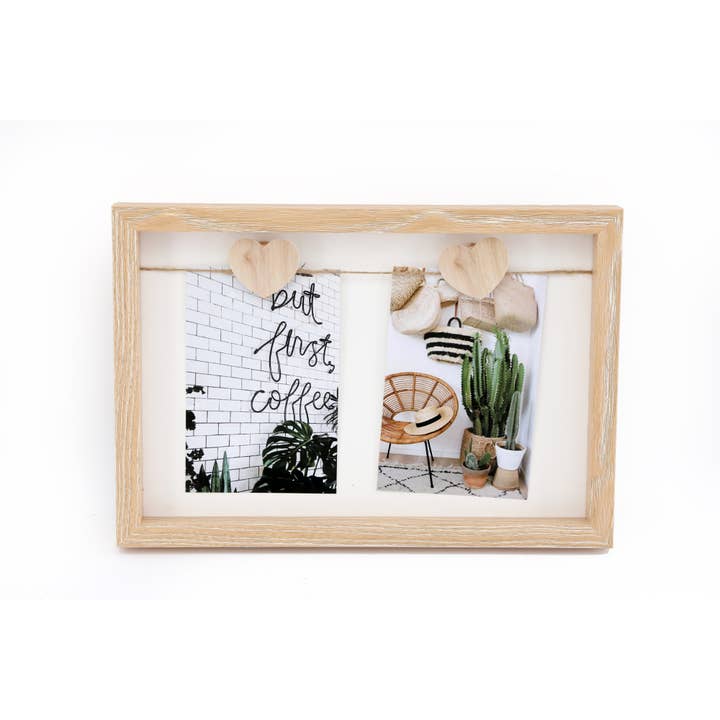 Geko Products - Wholesale Picture Frame - Two Heart Peg 4x6" Photo Frame