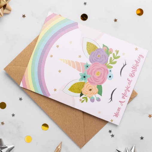 The Cherry Paper Co – Großhandel Geburtstagskarten – Einhorn-Geburtstagskarte A6