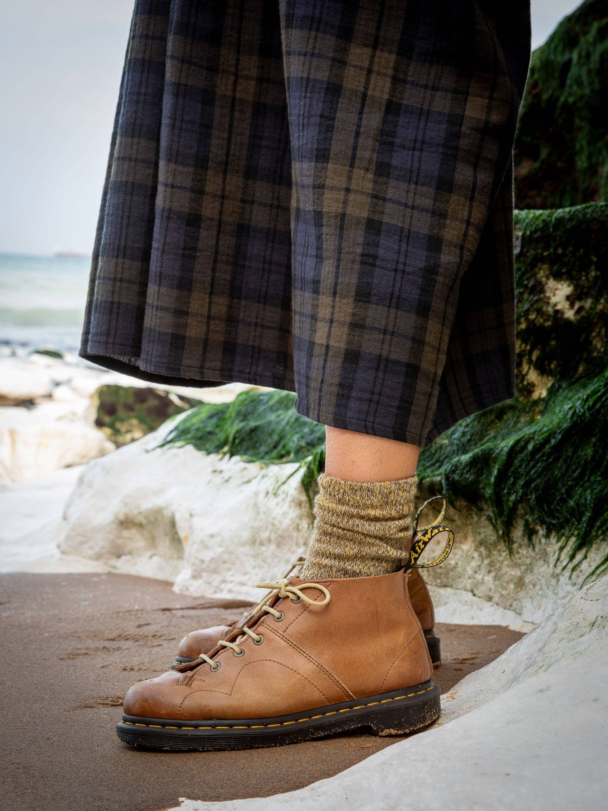 ROVE Knitwear - Vendita all'ingrosso Calzini - Unisex - Calzini in pregiata lana merino | Dark Yellow Marl2