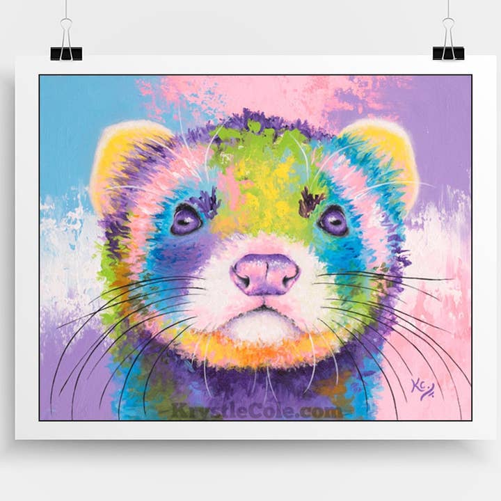 Krystle Cole Fine Art - Wholesale Art Print - Ferret Art Print2