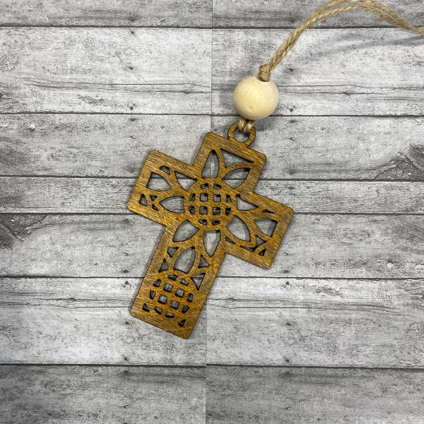 Faith over Fear Cross Bedel/Ornament voor wholesale door Plums & Roses