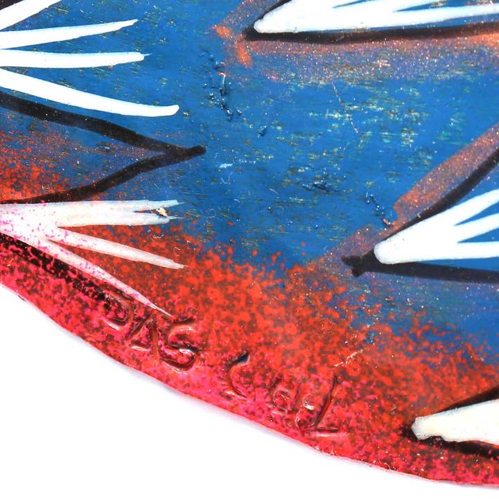 Global Crafts – Großhandel 3D-Wandkunst – 24" Fisch und Shell Sea Life Nautische Haitianische Metalltrommel4