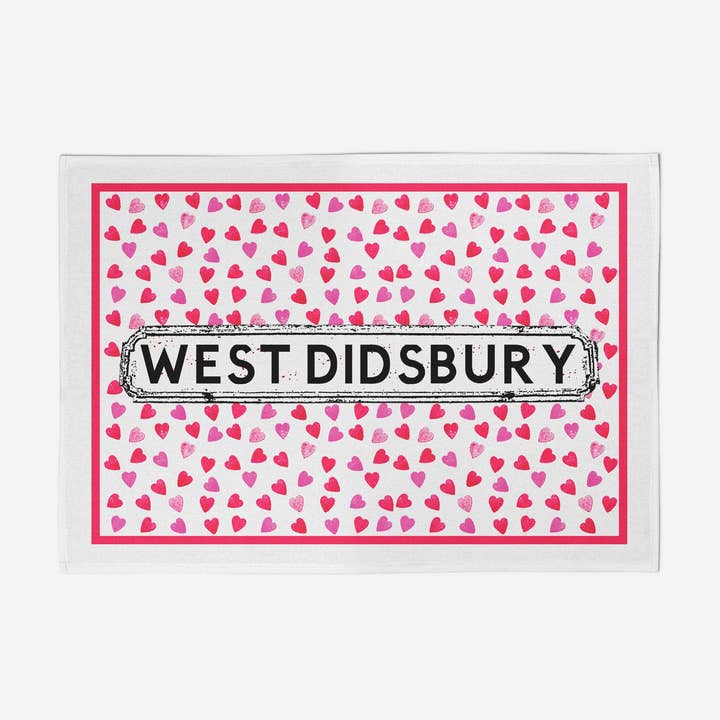 Torchon en forme de cœur rouge et rose pour la vente par tinned snail