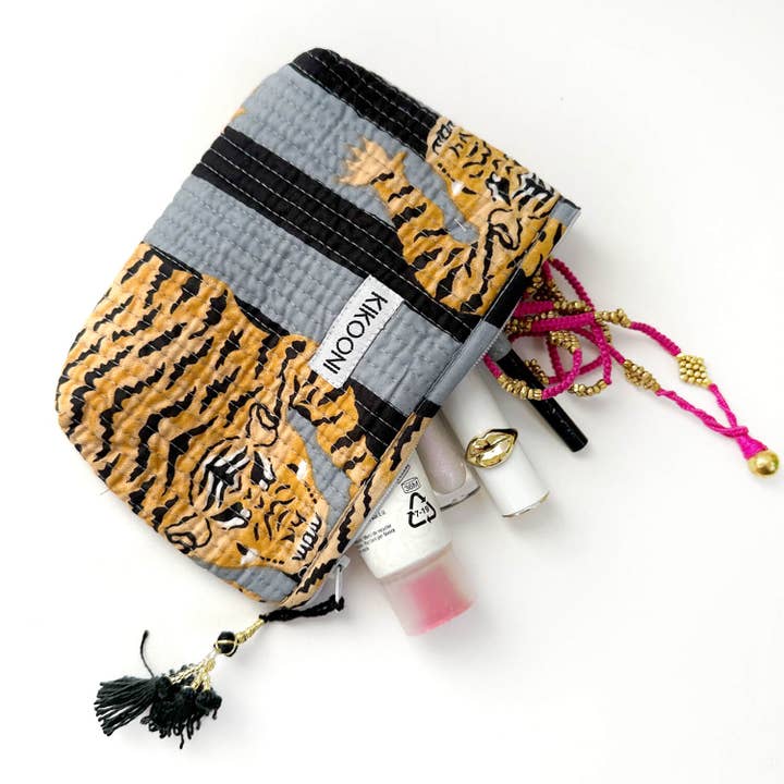 kikooni - Wholesale Pouch - Women's - handmade mini bag "Poppy Tiger black"1