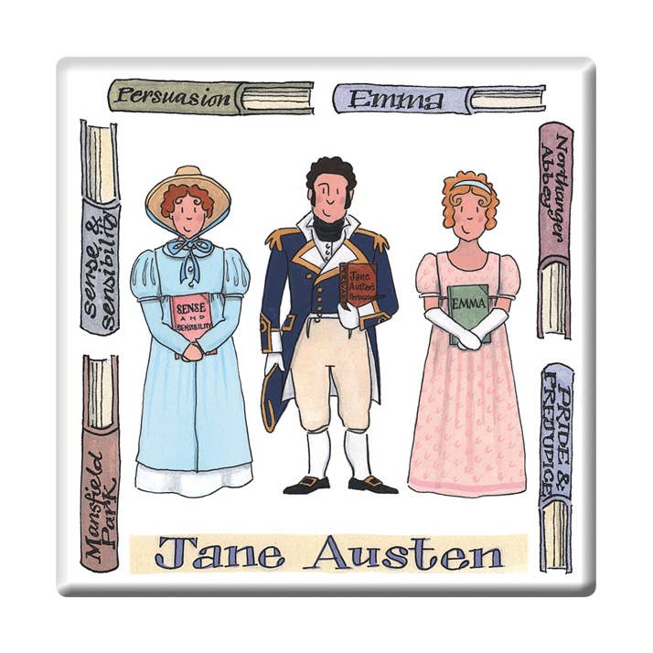 Jane Austen Coaster for wholesale by Alison Gardiner US