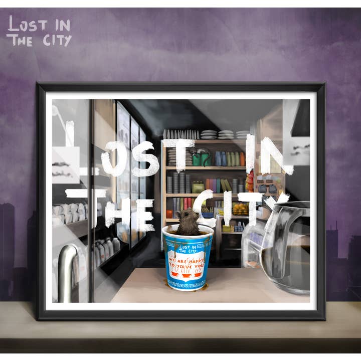 Santi of all Trades - Wholesale Art Print - Bodega Coffee Rat Print | Lost in the City1