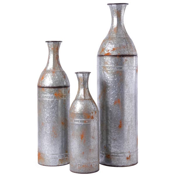 Quickway Imports – wholesale Vas – Galvaniserad metall golv vas dekoration