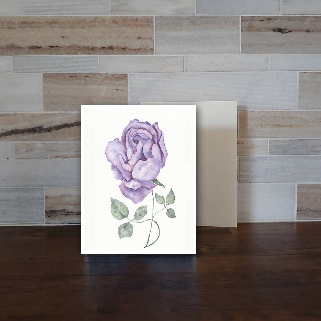 Fine Art For Small Spaces - Wholesale Everyday Greeting Card - Lavender Rose Floral Art Greeting Card2