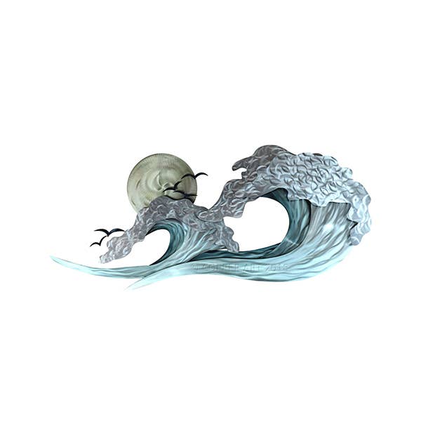 Copper Art - Wholesale Wall Accent - Surfline I (Stainless Steel)
