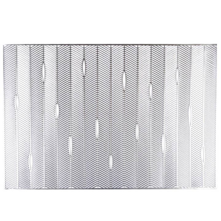 Silver rectangular placemat for wholesale by AULICA