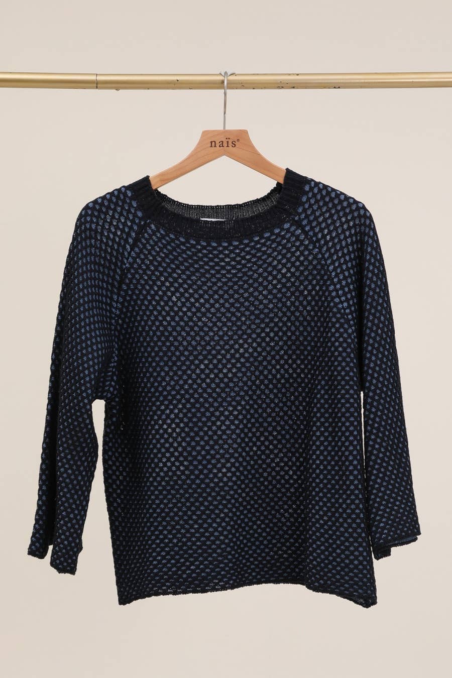 NAÏS PARIS – wholesale Knitted jumper – Women′s – ROUND NECK RAGLAN SLEEVE SWEATER 100% COTTON1