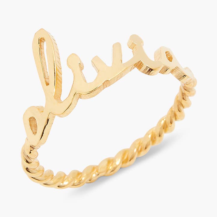 Nella Rope Nameplate Ring for wholesale by Brook & York