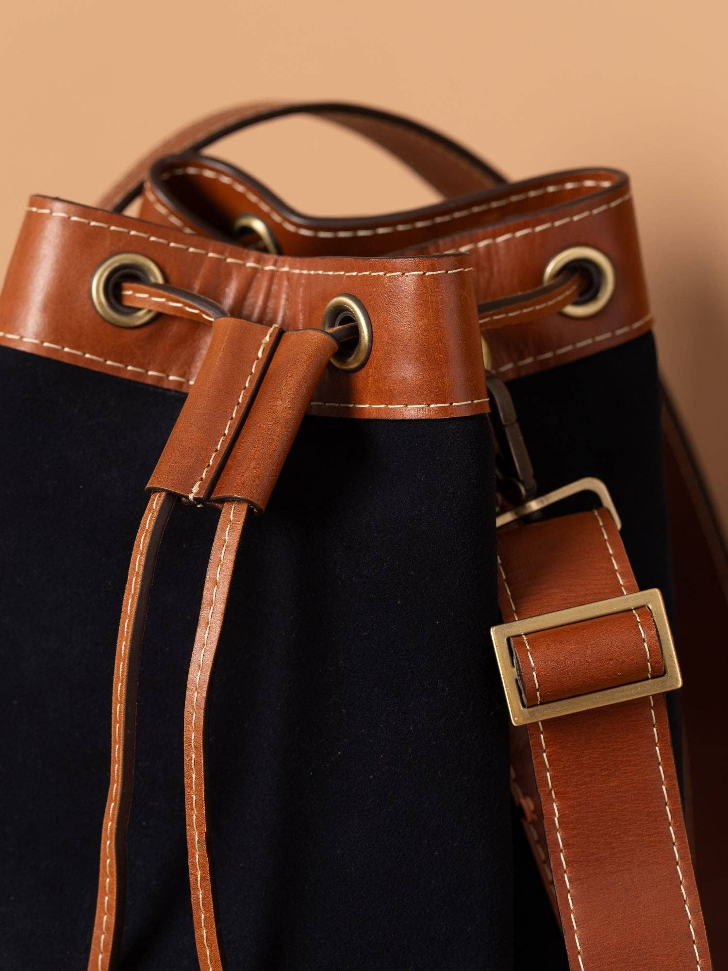 Alejandra Collective - Wholesale Crossbody Bag - Women's - Amalfi Bucket Crossbody Bag Navy Blue4