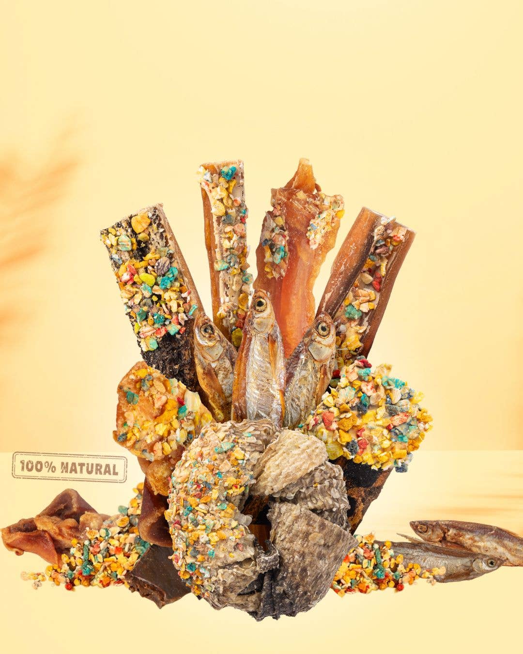 Cooka's Cookies – snacks e guloseimas - Cão por atacado – Candy Crush - Mix de Carnes e Peixes Desidratados com dogfetti2