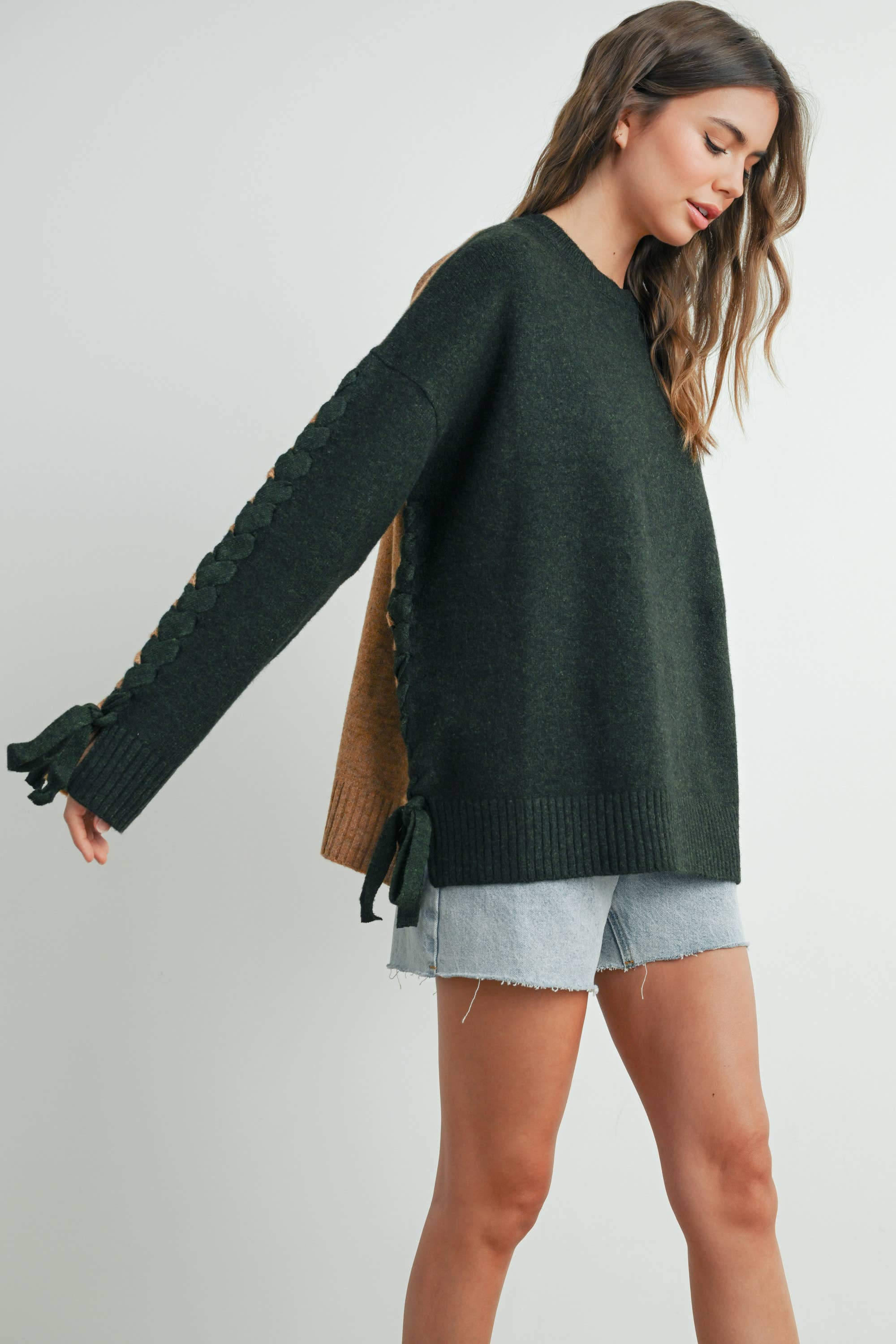 BUTTERMELON - Wholesale Knit Sweater - Women's - Crew Neck Long Sleeve Pullover Sweater - BMW758727