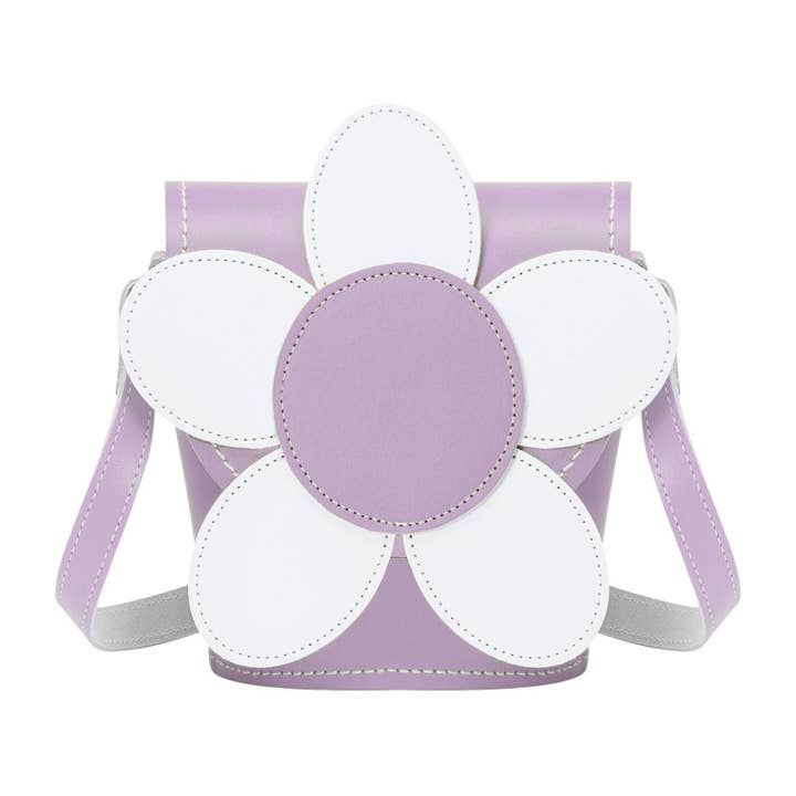 Daisy Handmade Leather Novelty Bag - Pastel Violet for wholesale by Zatchels