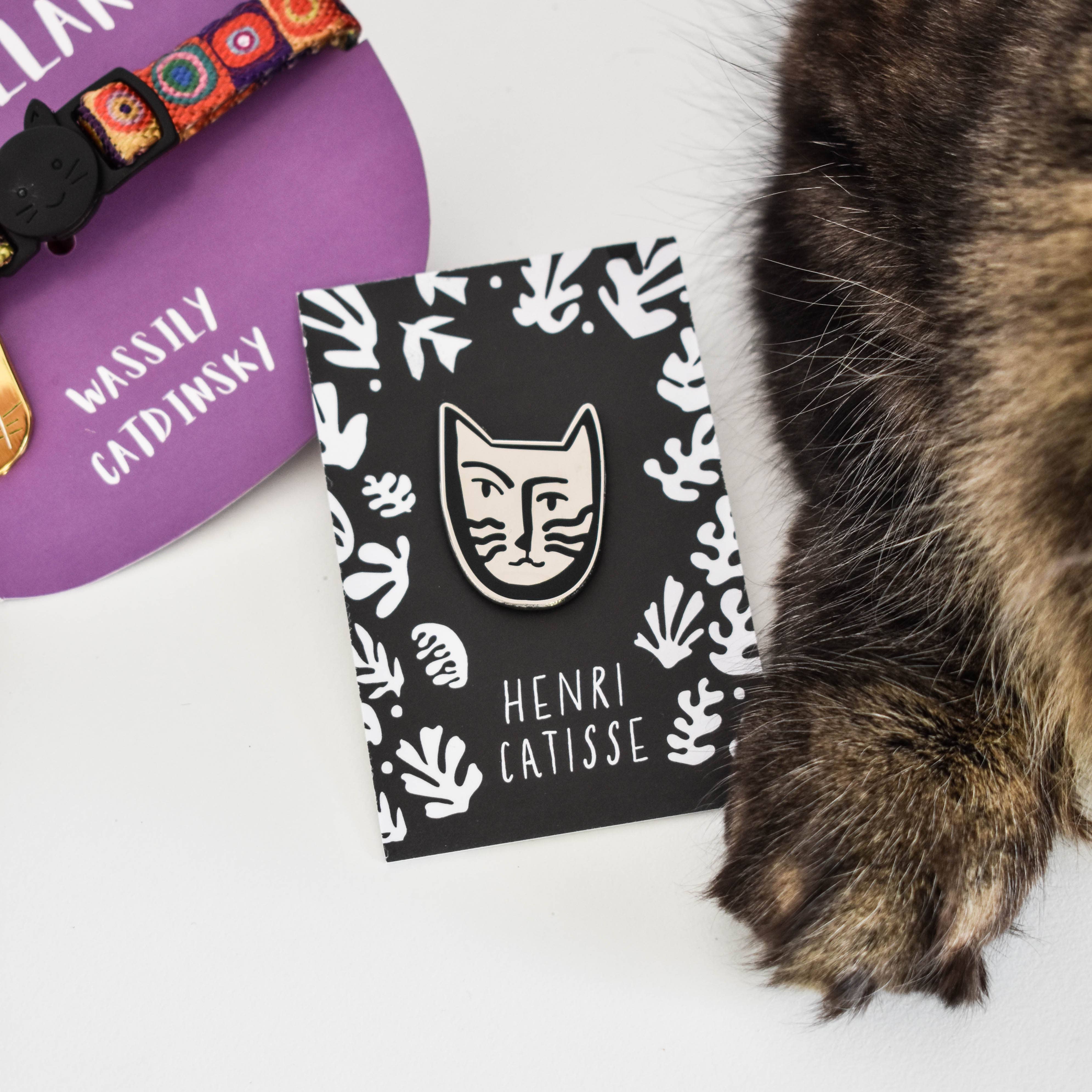 Niaski - Feline Fine Art (USA DUTIES PAID) - Vente Épinglettes/boutons - Henri Catisse Épingle d'Artiste Chat1