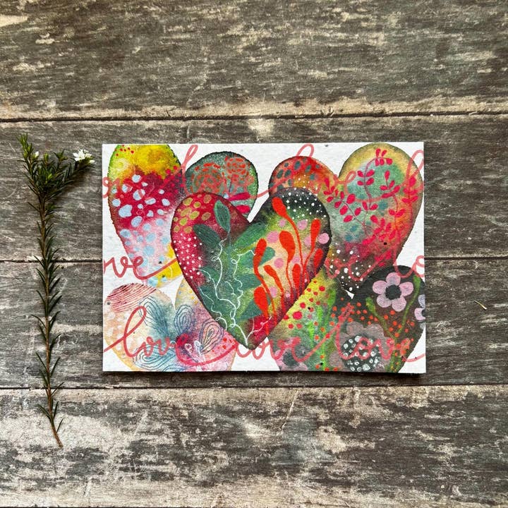 Erika's Whimsical Art – wholesale Love card – Plantable Seed Paper Love Card, Blank Inside 3