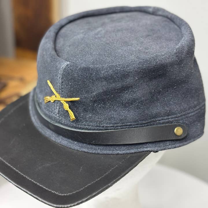 Blue Suede Leather Cap With Leather Visor
for wholesale by Lesa collection inc