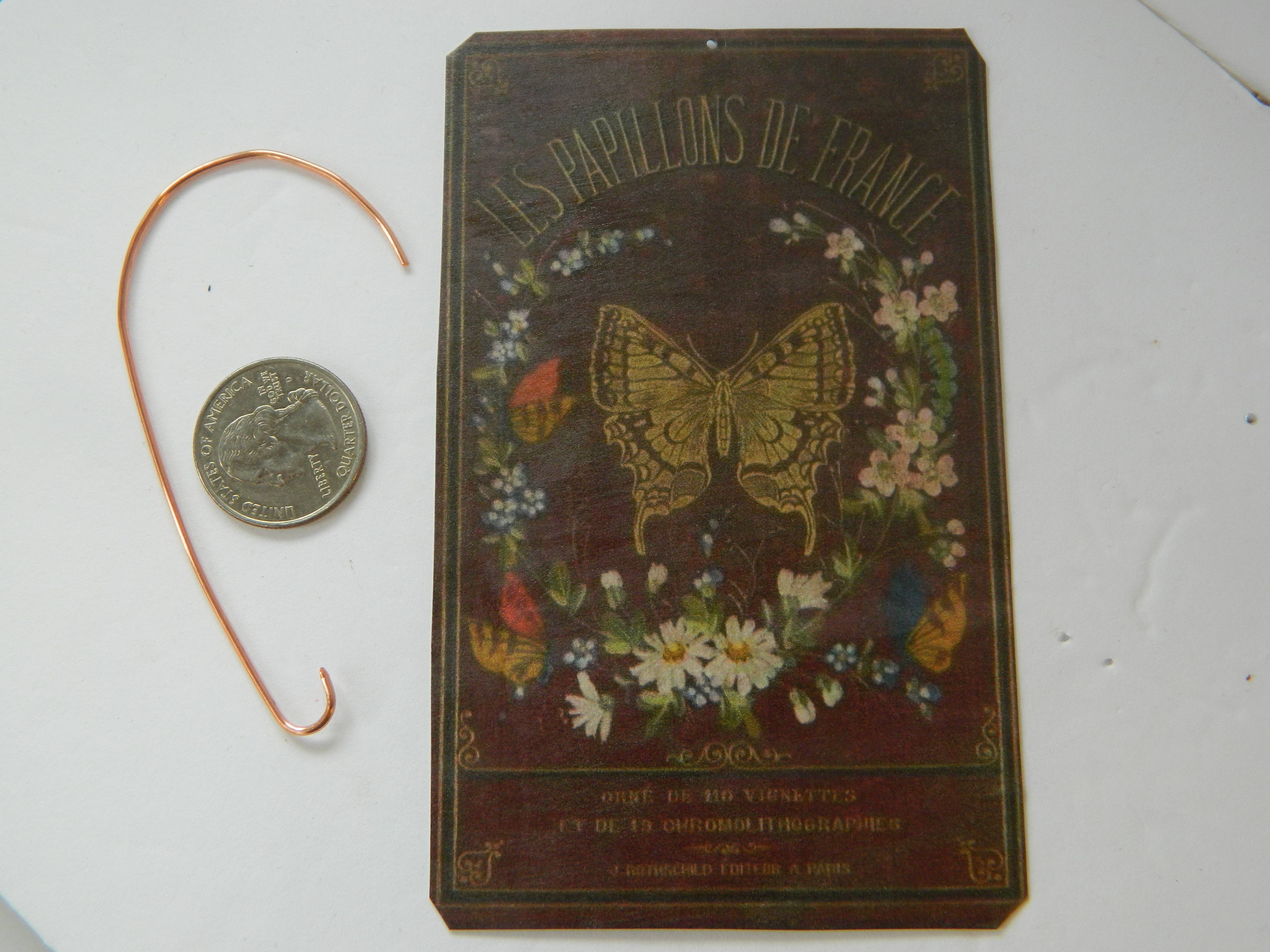 Sarah Wood Studio – wholesale Ornament – Ornament Antique Book Cover Butterflies of France in French1