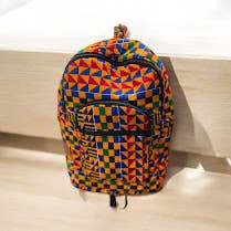 Kleine assorti Kente-print rugzak/boekentas voor wholesale door AfriMart International