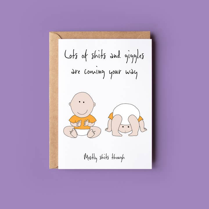 Wonky Cards - Wholesale Baby Card - Shits and Giggles1