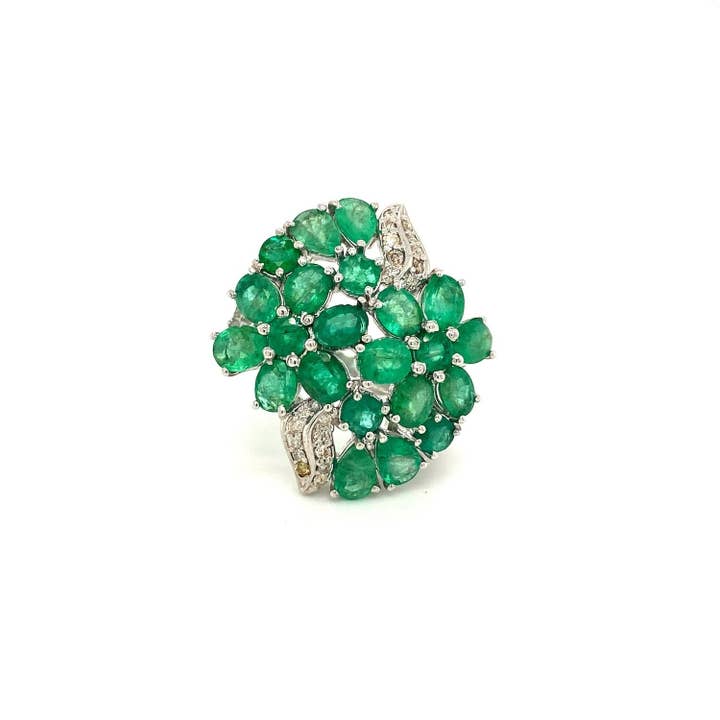 Emerald Ring in .925 sterling zilver - KSR 17996 voor wholesale door Kotawala Jewels