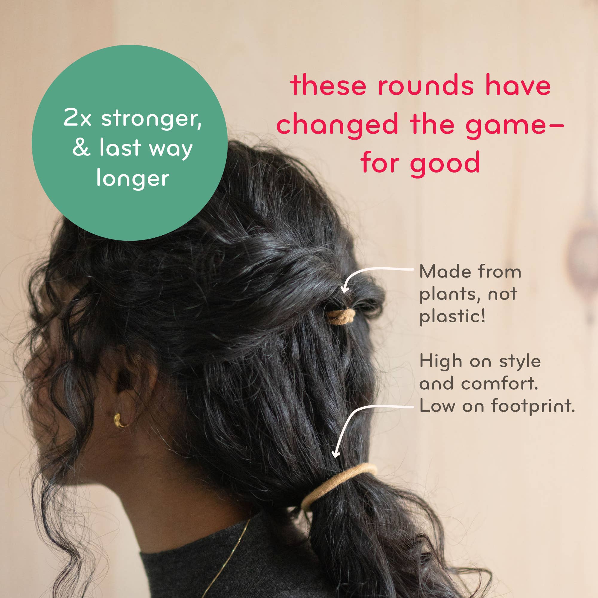 KOOSHOO - Wholesale Hair Tie - Plastic-free Round Hair Ties - Mondo 8-pack - Pastel Blooms3