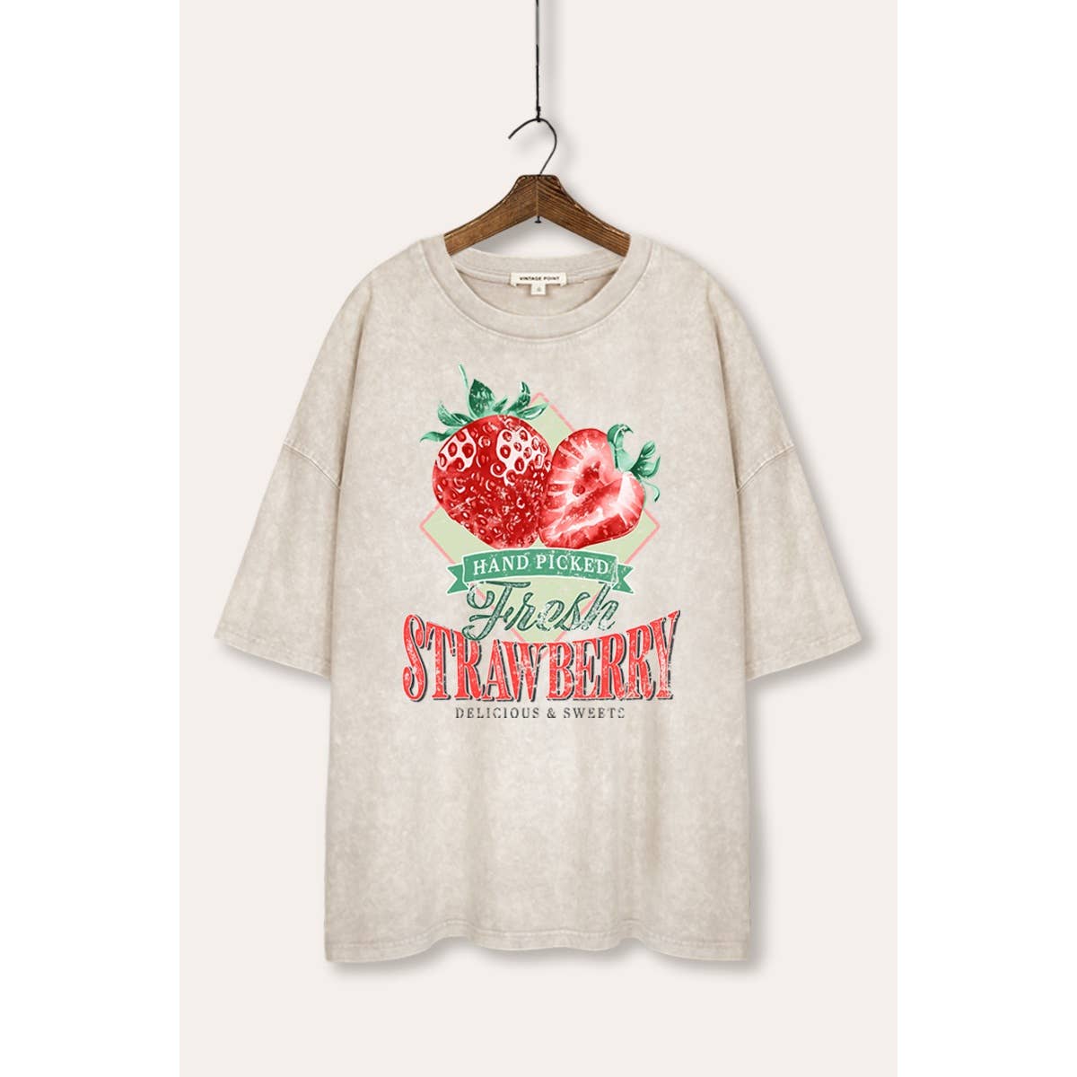 STARCHIS - Wholesale T-Shirt (Graphic) - Women's - FRESH STRAWBERRY GRAPHIC OVERSIZED T-SHIRT2