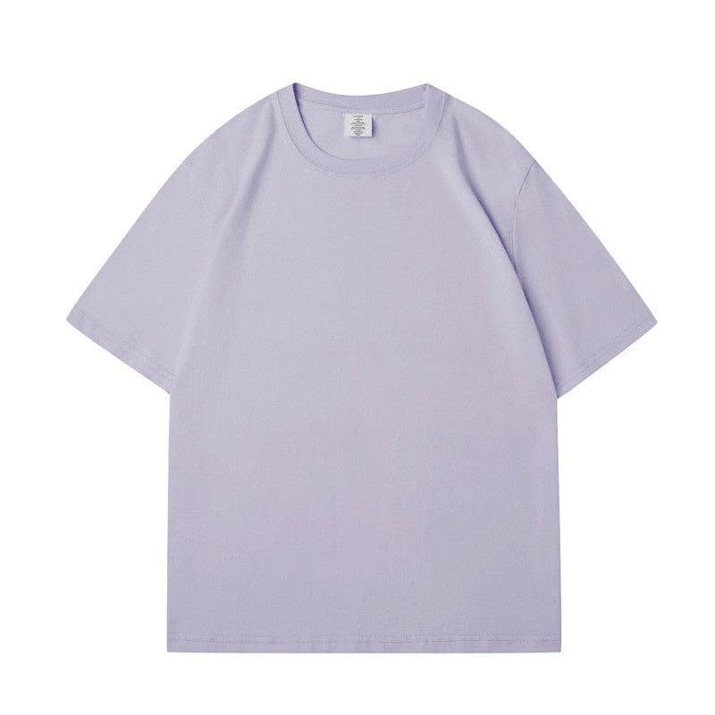 FurDecoration - Wholesale T-Shirt - Women's - Solid Color Unisex Round Neck T-Shirt with Small Neckline2