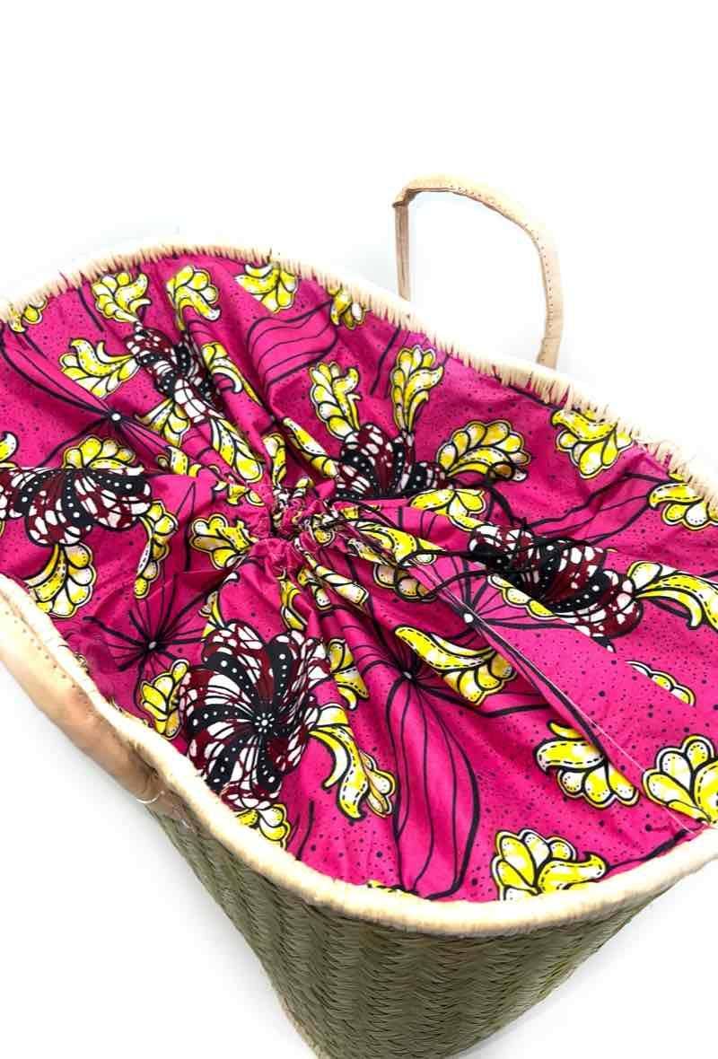 LINETA - Vente Sac de plage - panier de Madagascar avec pochon WAX1