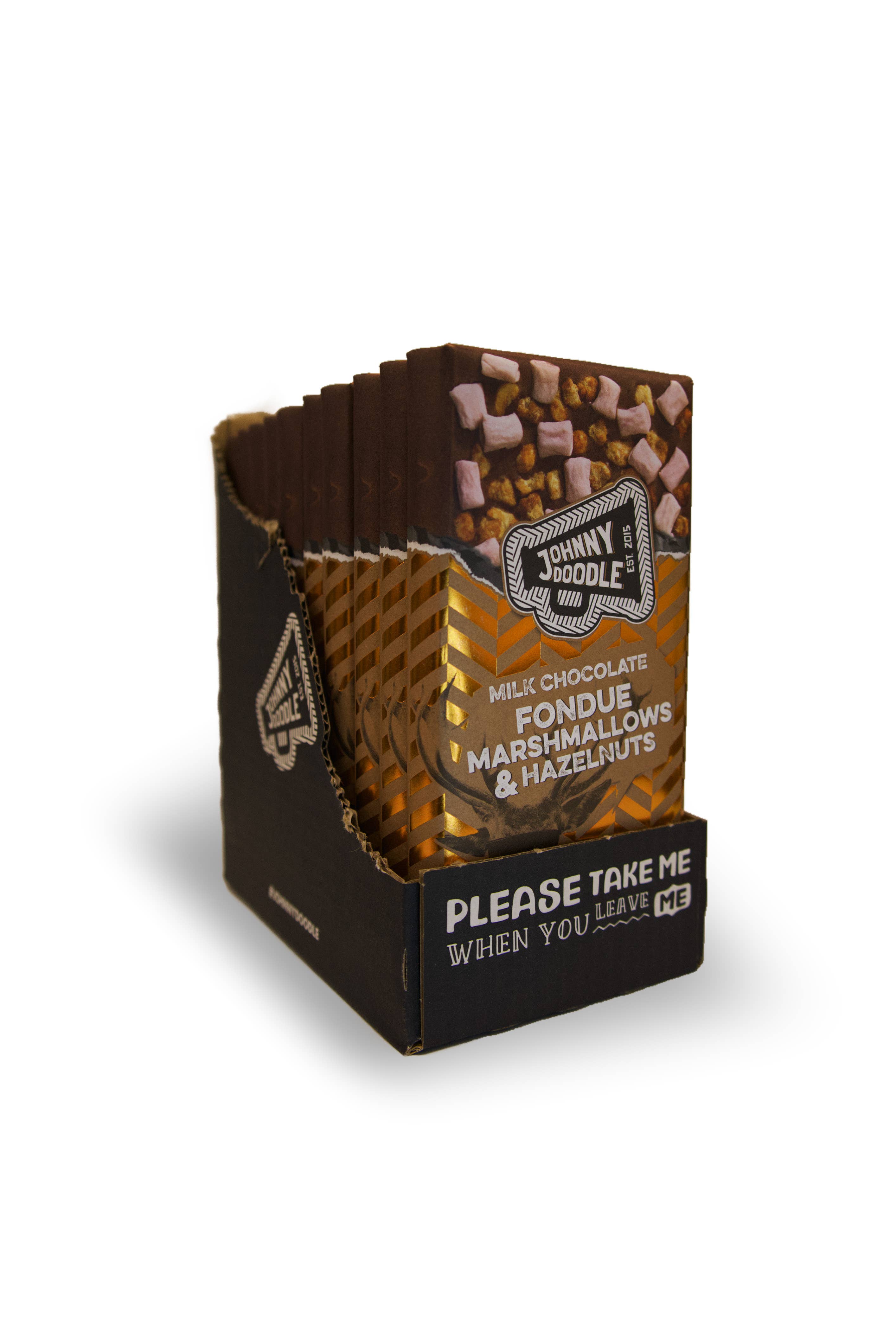 VS Food Online - Johnny Doodle - Vente Barre chocolatée - Barre de chocolat au lait fondue avec guimauves et noisettes - Johnny Doodle3