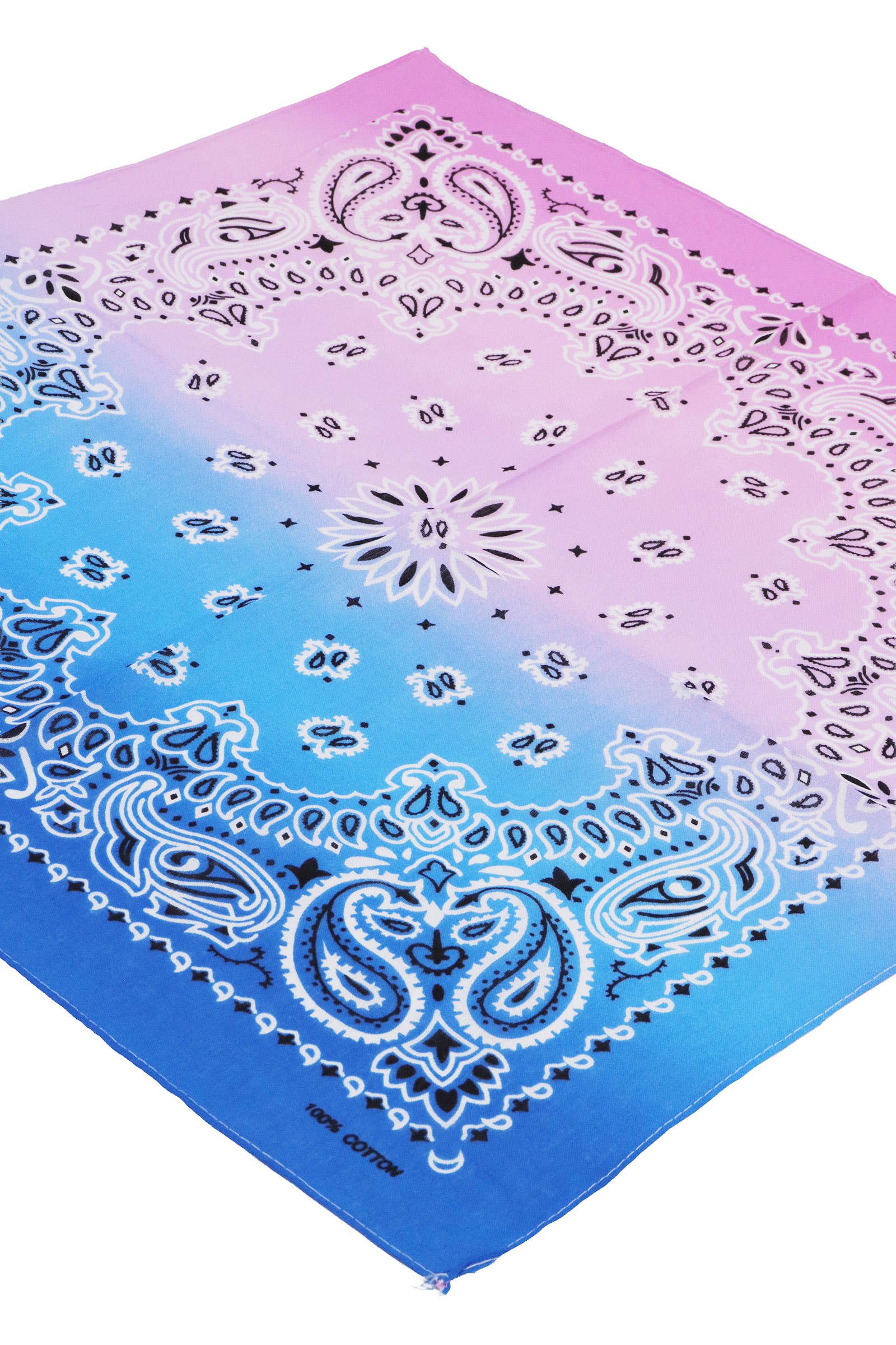 AS SHOWN Paisley Vibrant Ombre Gradient Cotton Bandana for wholesale on Faire2
